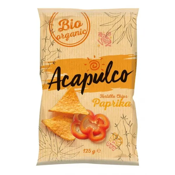 Tortilla chips cu boia, eco - 125 g