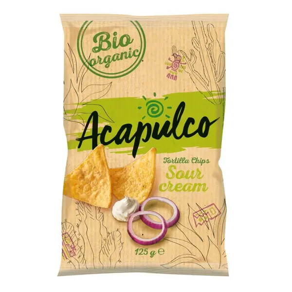Tortilla chips cu smantana si ceapa, eco - 125 g