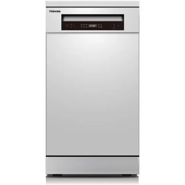 Toshiba Masina de spalat vase Toshiba DW-10F2EE(W)-PL, 10 seturi, 6 programe, 45 cm, AquaStop, Touch cu afisaj LED, Alb