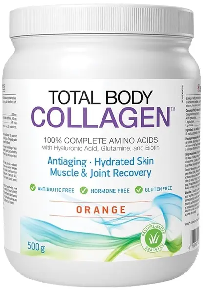 Total Body Collagen, portocală, 500 g, Natural Factors