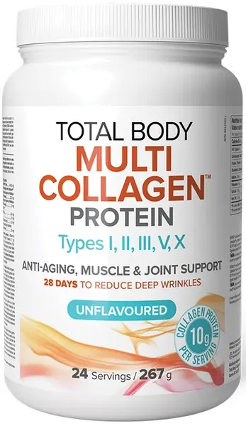 Total Body Multi Collagen, fără gust, 267 g, Natural Factors