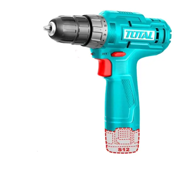 Total Masina de gaurit si insurubat, Total TDLI12428, 12V, 1.5Ah, LI-Ion, LED, 750Rpm, 20Nm, baterie inclusa, fara incarcator