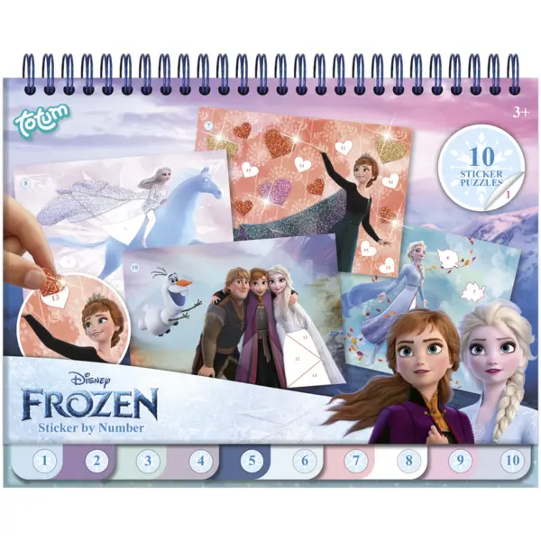 Totum Carte de colorat & abtibilduri cu numere - Frozen