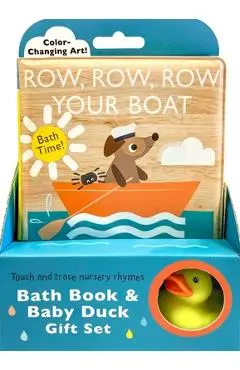 Touch and Trace Nursery Rhymes: Row, Row, Row Your Boat Bath Book & Baby Duck Gift Set - Editors Of Silver Dolphin Books