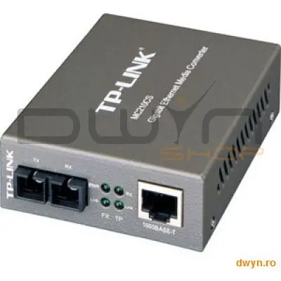TP-LINK Convertor RJ45 1000M la fibra SC single-mode 1000M, Full-duplex, pana la 15Km, montabil in sasiu, TP