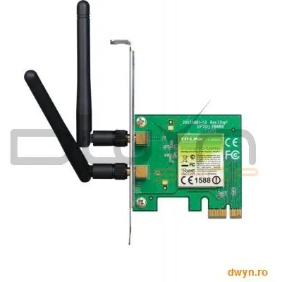 TP-LINK Placa Retea WIreless PCIe 300Mbps 2T2R, 2 antene detasabile