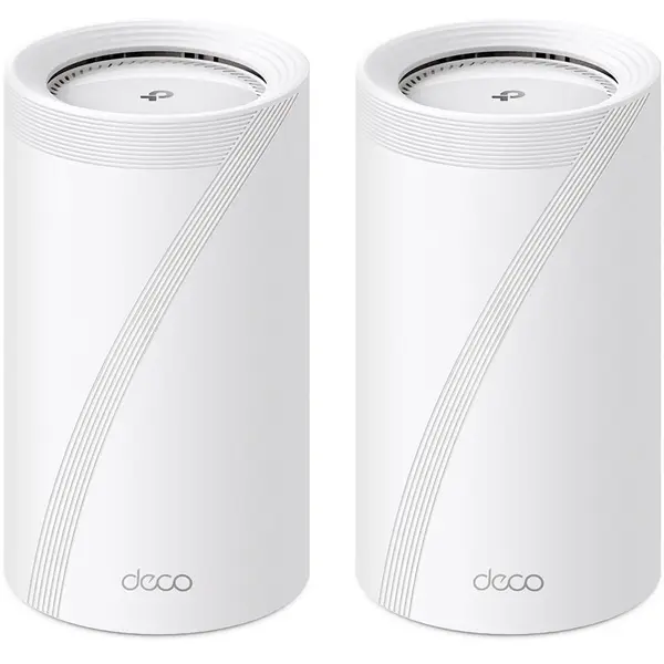 TP-LINK Router wireless TP-Link Deco BE85, Tri-band, 2.4 GHz - 1376 Mbit/s, 5 GHz - 5760 Mbit/s, 6 GHz - 11520 Mbit/s, Wi-Fi 7, 2 bucati, Alb