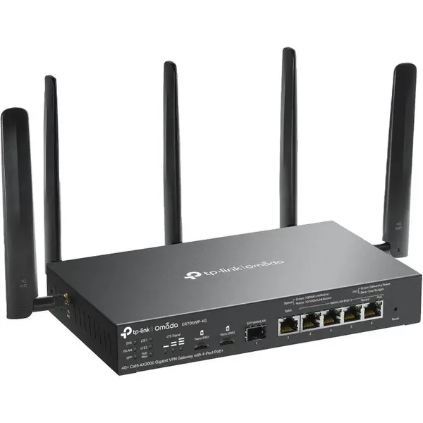 TP-LINK Router wireless TP-LINK Gigabit ER706WP-4G, Dual-Band, WiFi 6 LTE, 512MB RAM, 256MB Flash