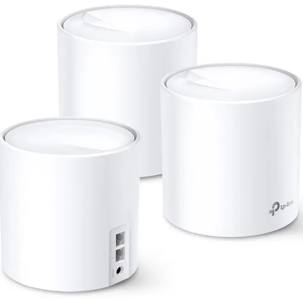 TP-LINK Sistem Mesh TP-Link Deco X60 (3-pack) Wi-Fi 6 Dual-Band Gigabit AX3000, cu acoperire completa pentru casa, Seamless Roaming, Self-Healing, Adaptive Path, Antivirus, Control Parental si Control Vocal