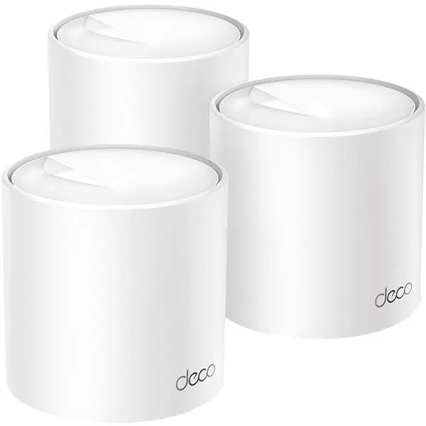 TP-LINK Sistem Wireless Mesh Gigabit TP-LINK Deco X50 AX3000, WI-Fi 6, Dual Band 574 + 2402 Mbps, 3 Buc, alb
