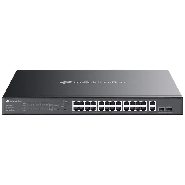 TP-LINK Switch TP-LINK Omada ES228GMP, 28 porturi, 24 porturi PoE+, 384 W, Plug-and-Play