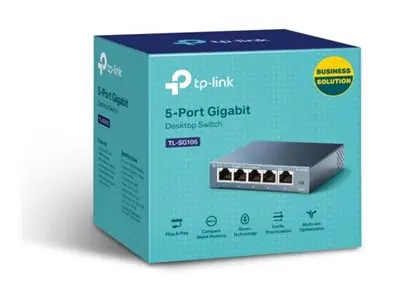 TP LINK TL SG105 - Switch Gigabit 5 Porturi, Metal, Unmanaged, IGMP Snooping, QoS, Desktop Wall Mount