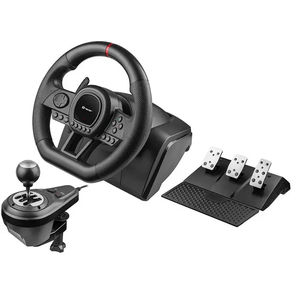 TRACER Set de volan, Tracer SimRacer, GameZone, 6in1, PlayStation 4, PC, Xbox One, Nintendo Switch, Negru