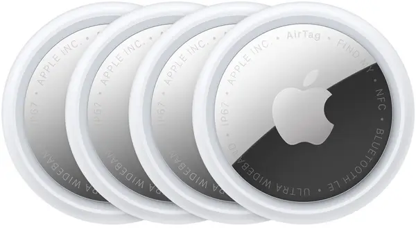 Tracker Apple AirTag (2nd Gen), 4 buc, alb/argintiu