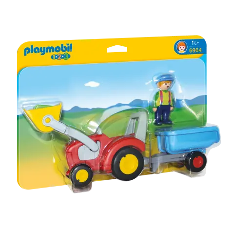 Tractor cu remorca de construit, Playmobil 123, Playmobil PM6964