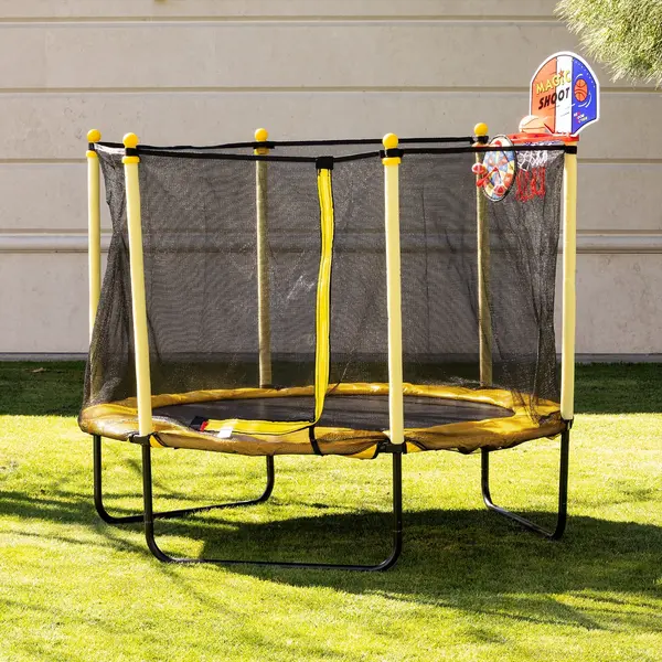 Trambulină mare Chipolino - Sporty, cu coș de baschet, 140 cm