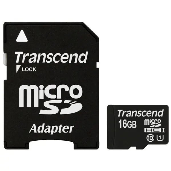 Transcend Card memorie Transcend Micro SDHC 16GB + Adaptor SD
