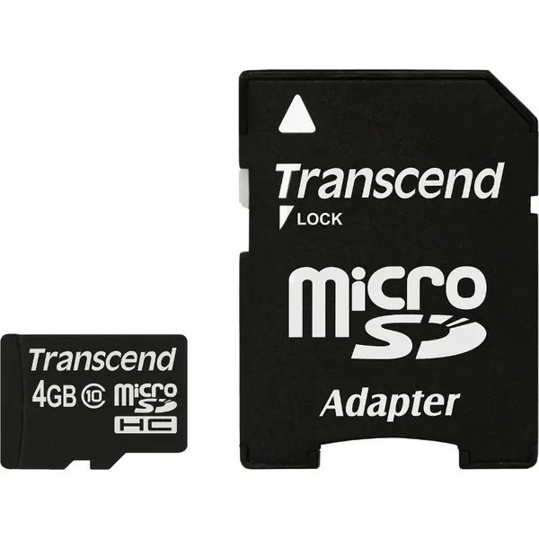 Transcend Card memorie Transcend Micro SDHC 4GB Class 10 + Adaptor SD