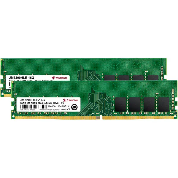 Transcend Memorie server Transcend JetRam 32GB (2x16GB) DDR4 3200MHz CL22 1.2V 1Rx8 2Gx8 Dual Channel Kit