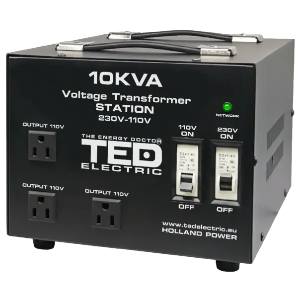 Transformator 230-220V la 110-115V 10000VA/8000W cu carcasa TED000231