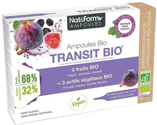 Transit Bio Formula pentru peristaltism bun, 20 ampulete, Nat&Form