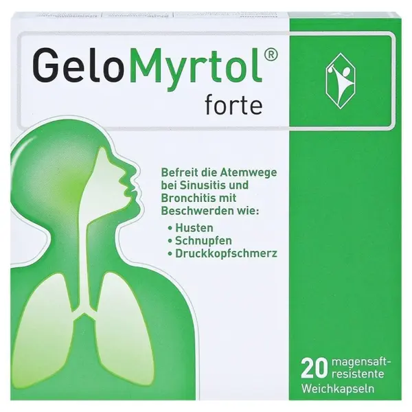 Tratament din Plante, GeloMyrtol Forte, Mucolitic Natural impotriva Bronsitei si Sinuzitei, 20 capsule