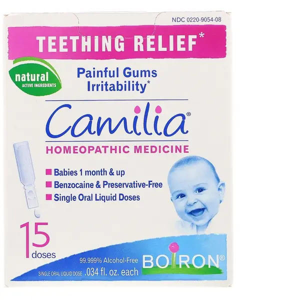 Tratament Homeopat, Boiron, Camilia, Calmare Dureri Gingivale Bebelusi, versiune SUA, 15 Fiole