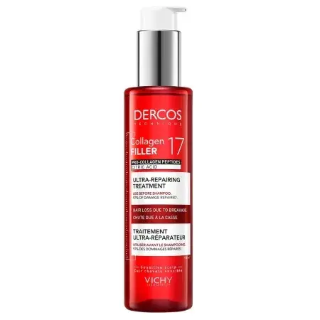 Tratament ultra-reparator cu peptide Pro-Colagen si acid citric Dercos Collagen 17 Filler, 150 ml, Vichy