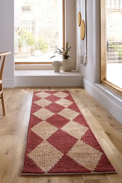 Traversa Effie Diamond Jute Teracota 80x230 cm, Flair Rugs