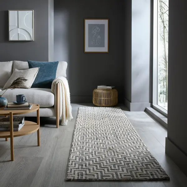 Traversa Rhett Circular Knit Gri 80x300 cm, Flair Rugs