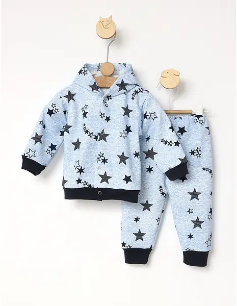 Trening bebe All Star model cu gluga albastru