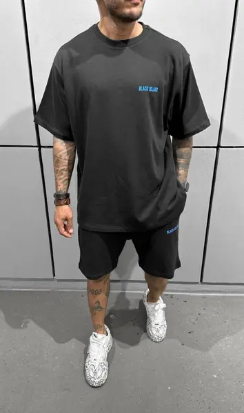 TRENING OVERSIZE BLACK ISLAND BLACK-BLUE TRBI25 (MĂRIME: XS)