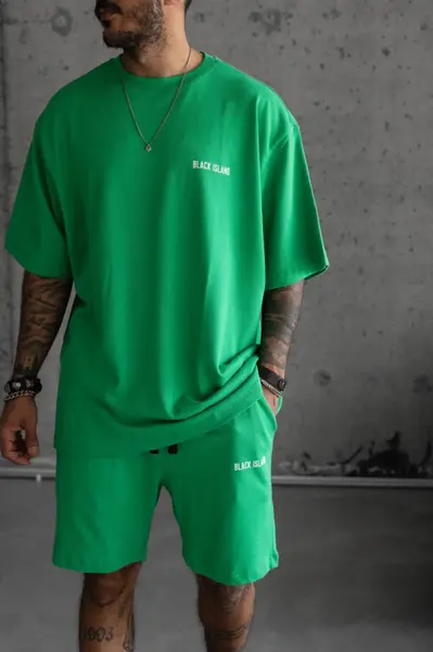 TRENING OVERSIZE BLACK ISLAND GREEN TRBI31 (MĂRIME: XL)