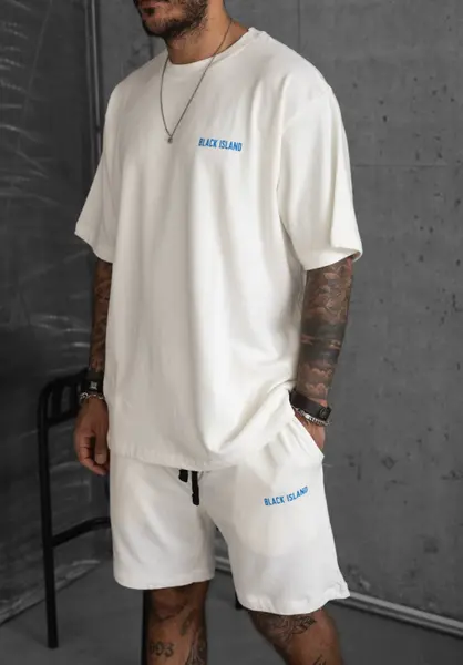 TRENING OVERSIZE BLACK ISLAND WHITE-BLUE TRBI26 (MĂRIME: M)