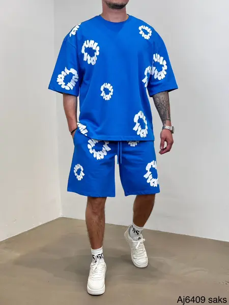 TRENING OVERSIZED 2Y PREMIUM SAX-BLUE TRAS200(AJ6409) (MĂRIME: M)