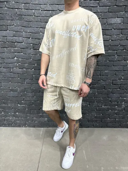 TRENING OVERSIZED UNEFFECTED STONE-BEIGE TRAS197(UN-108) (MĂRIME: M)