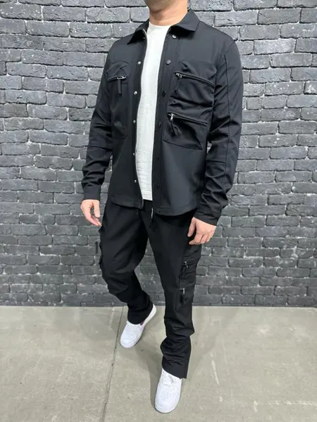 TRENING RELAXED FIT ZIPPERS BLACK TRAS192(006) (MĂRIME: S)