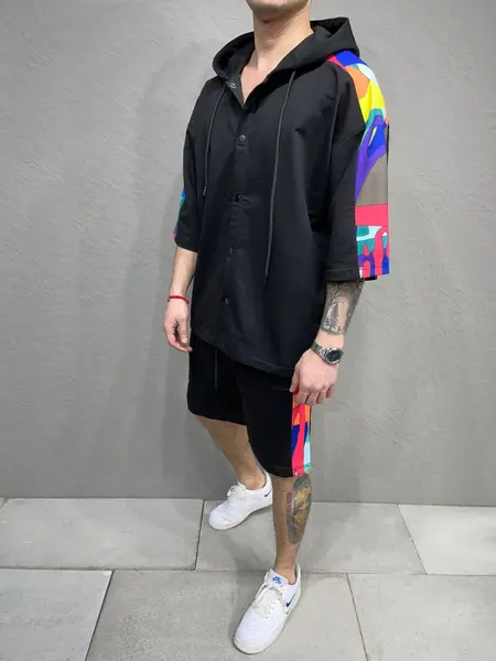 TRENING SUMMER VIBES BLACK TRAS112(6115) (MĂRIME: M)
