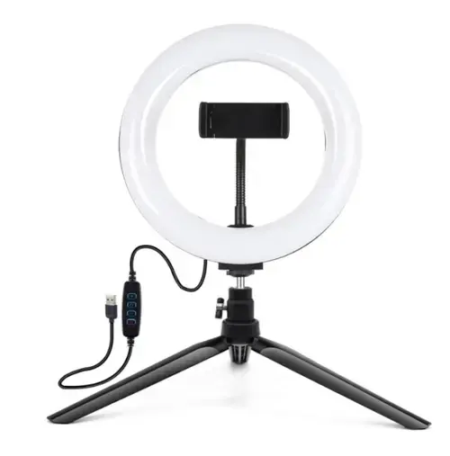 Trepied cu lampa LED Puluz PKT3073B, 24-26 Lumeni, 96 Leduri, 20 cm (Negru)
