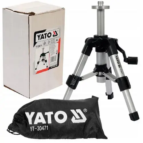 Trepied laser Yato YT-30471, Aluminiu, 28cm, Argintiu/Negru