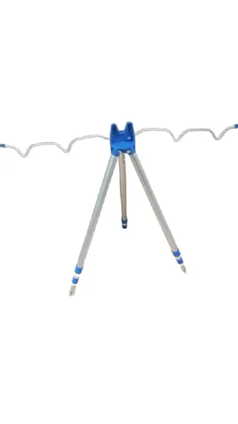 trepied pescuit din aluminiu prevazut cu carlig pentru 4/5 posturi reglabil pe inaltime 50/80 cm