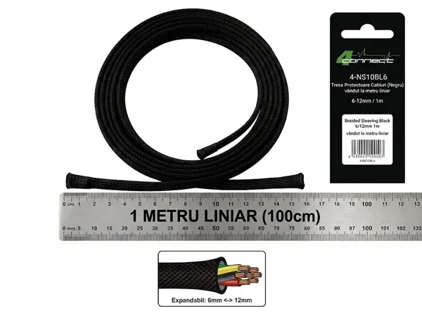 Tresa Cabluri FOUR Connect 4-NS10BL6, 6/12mm, Neagra, Metru Liniar