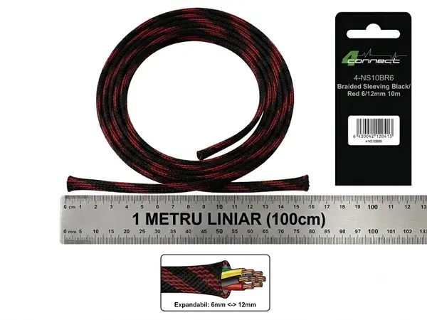 Tresa Cabluri FOUR Connect 4-NS10BR6, 6/12mm, Rosie/Neagra, Metru Liniar