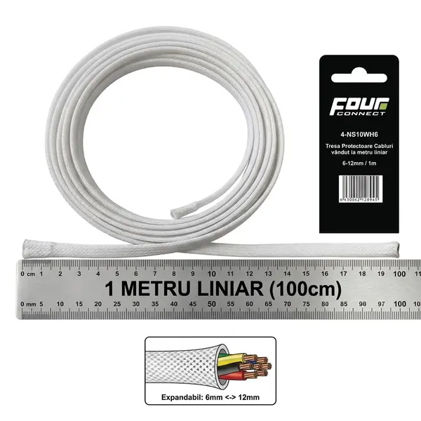 Tresa Cabluri FOUR Connect 4-NS10WH6, 6/12mm, Alba, Metru Liniar