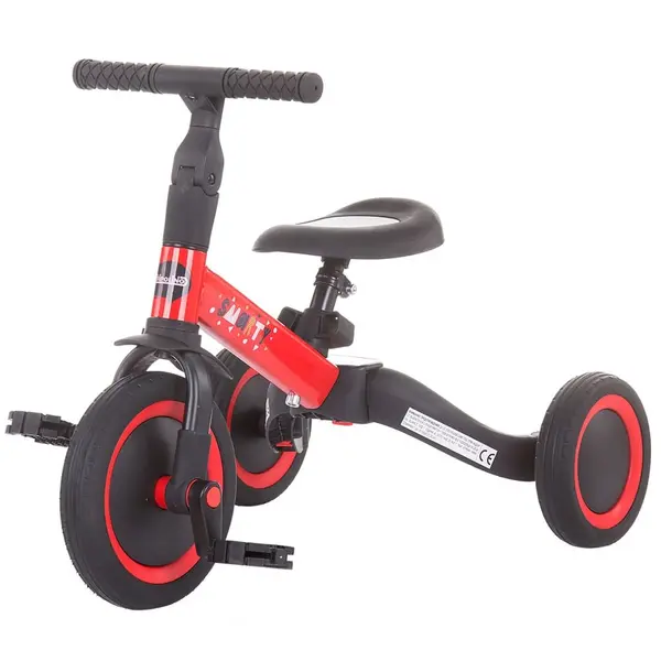 Tricicleta Chipolino Smarty, bicicleta echilibru, transformabila, 2 in 1, rosu KID039141, la doar 262,00 lei