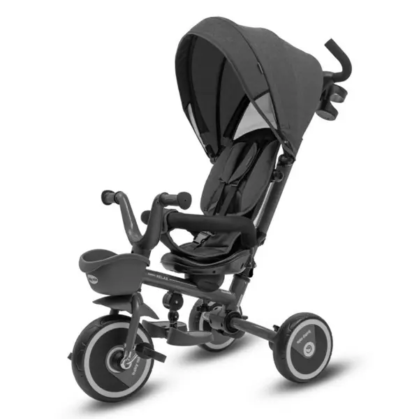 Tricicleta copii, Baby Mix, Relax, Pliabila, 5 in 1, Maner detasabil, Scaun reversibil, Rotire 360 grade, Conform cu EN 71-1,2,3, 1,5-5 ani, Grey
