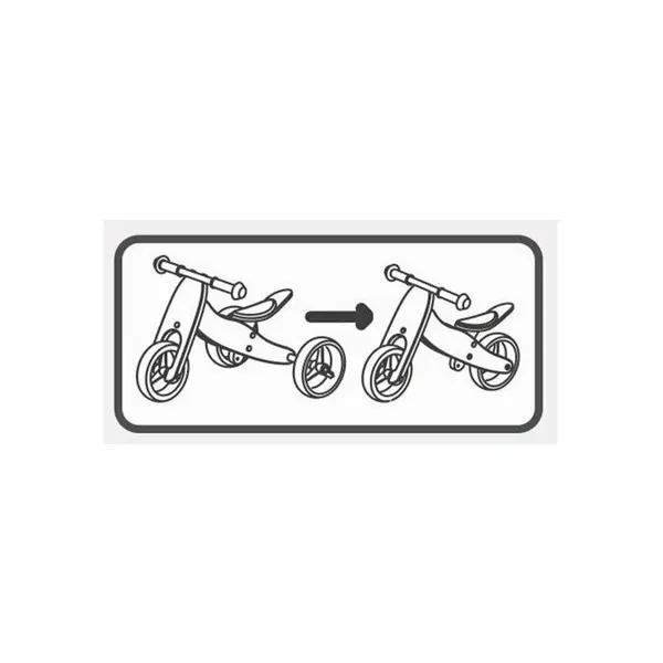 Tricicleta copii fara pedale Free2Move din lemn 2 in 1 Brown White, transformabila in bicicleta de echilibru, varsta 1,6-3 ani, scaun reglabil pe inaltime, limitator de directie si roti silentioase