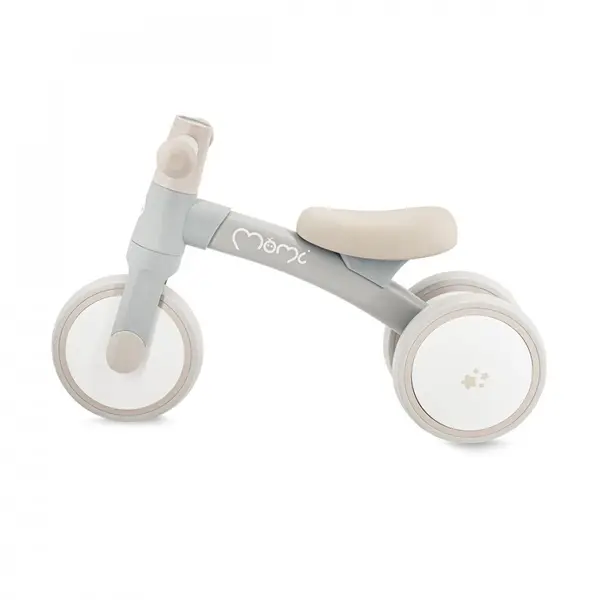 Tricicleta fara pedale pentru copii Momi Tedi Grey recomandata de la 1 an pana la greutatea maxima de 25 kg, stabila, roti sigure pentru podea, usoara, cadru robust