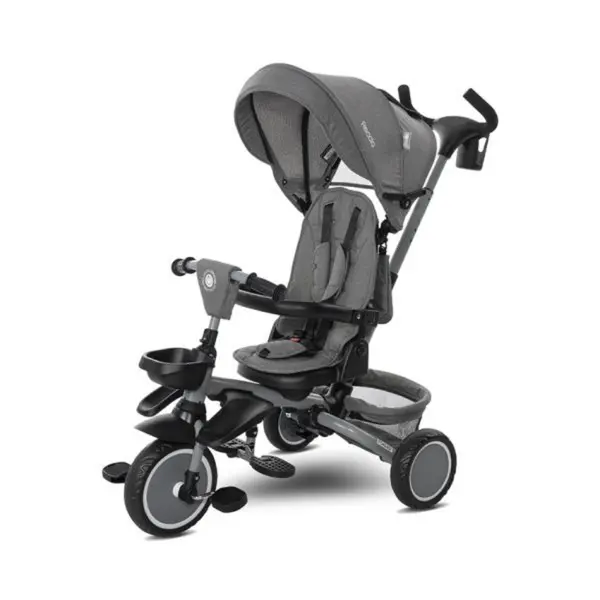 Tricicleta multifunctionala, pliabila, Lorelli Freccia, sezut rotativ 360 grade, Grey and Black