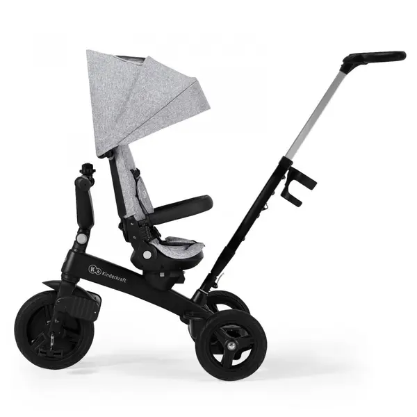 Tricicleta pentru copii Kinderkraft Twipper 5 in 1 cu scaun rotativ, cadru din aliaj de magneziu, spatar reglabil, suport picioare, maner telescopic, accesorii